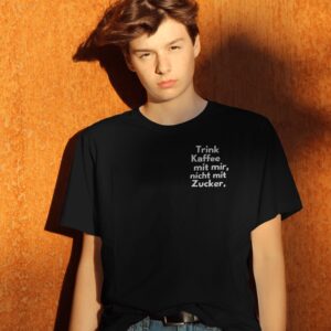 white young male with black t-shirt